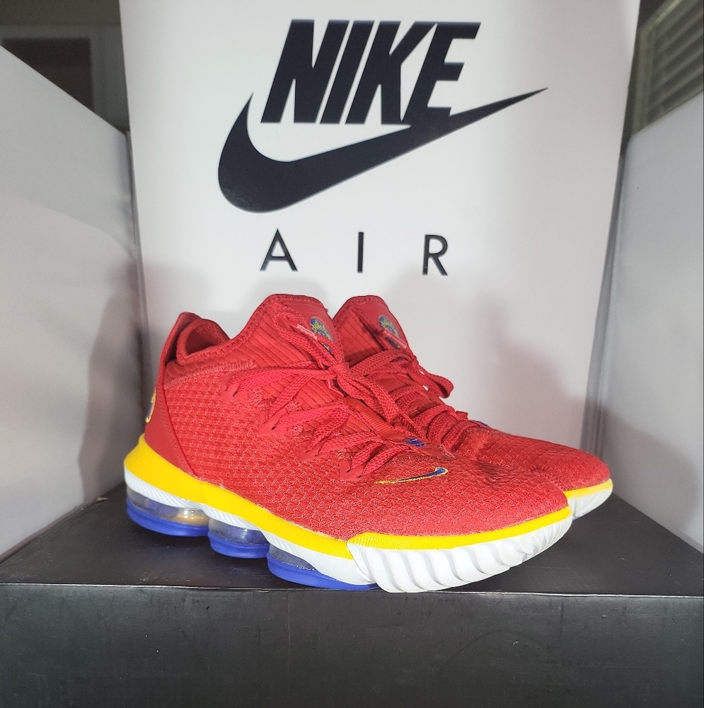 Size 7.5- Nike LeBron XVI 16 Low SuperBron University Red Varsity Royal White.Si